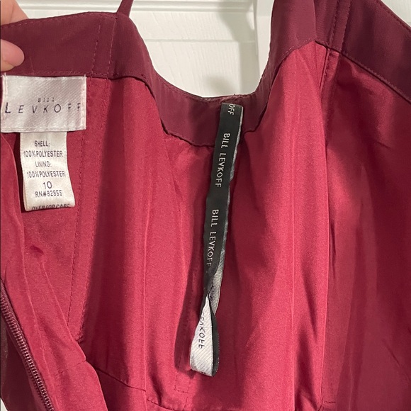 BILL LEVKOFF Dress 1266 Spaghetti Straps Floor Length 10 Wine Cranberry Lined - Picture 13 of 13